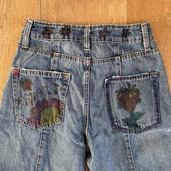 Women's Blue Jeans with Embroidered Pockets - Picture 11 of 14